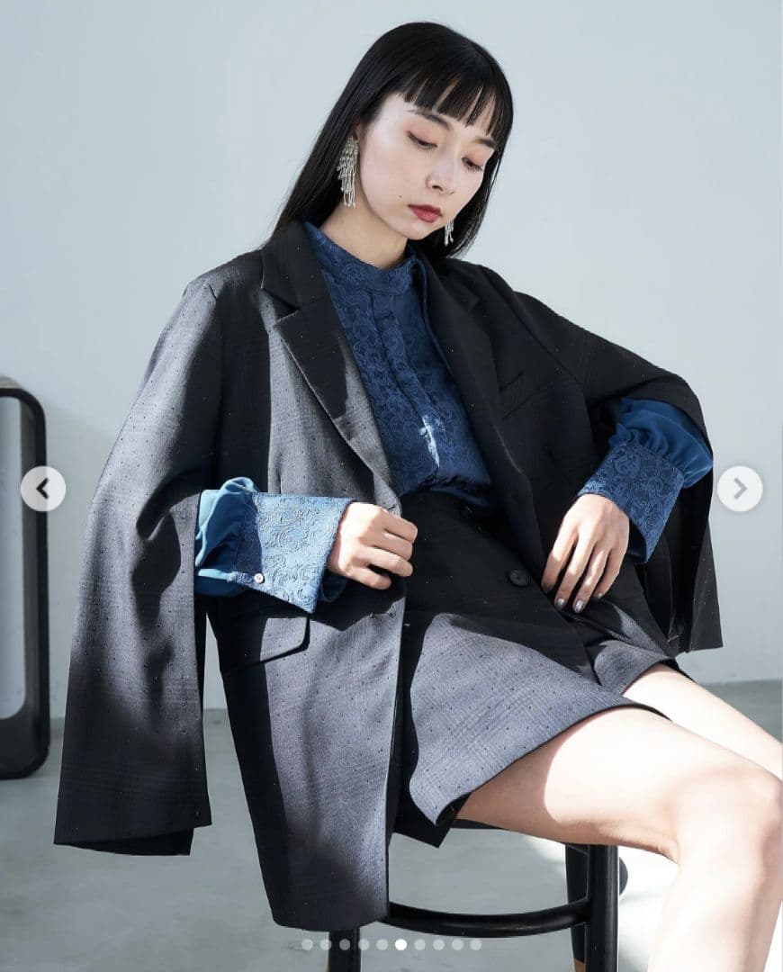 HARE ヴィンテージソデアキビッグテーラードジャケット チェック ブラック