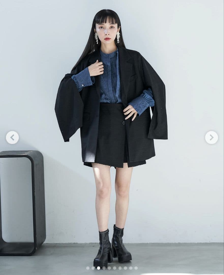 HARE ヴィンテージソデアキビッグテーラードジャケット チェック ブラック