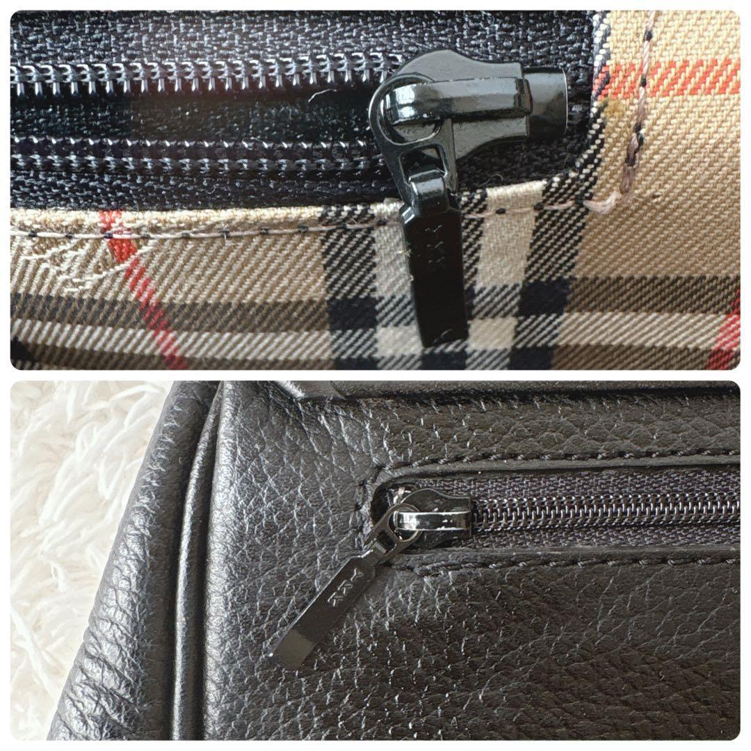 Burberrys ハンドバッグ ノバチェック シャドーホース オールレザー 黒