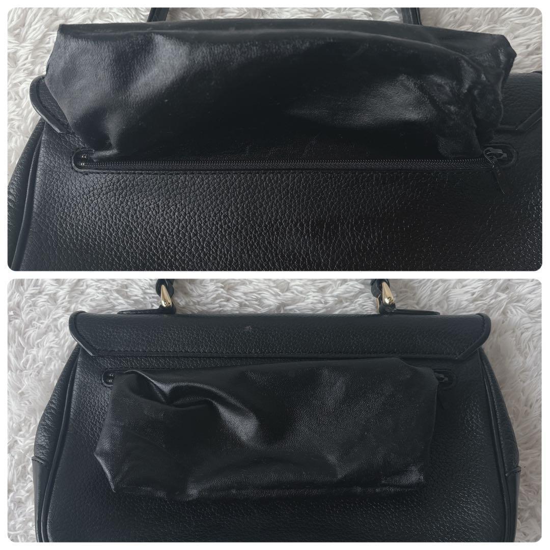 Burberrys ハンドバッグ ノバチェック シャドーホース オールレザー 黒