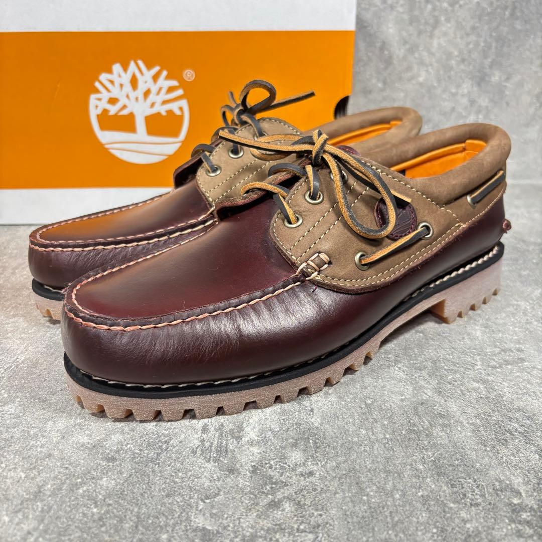 【新品未使用】Timberland デッキシューズ 3eye バーガンディ 27
