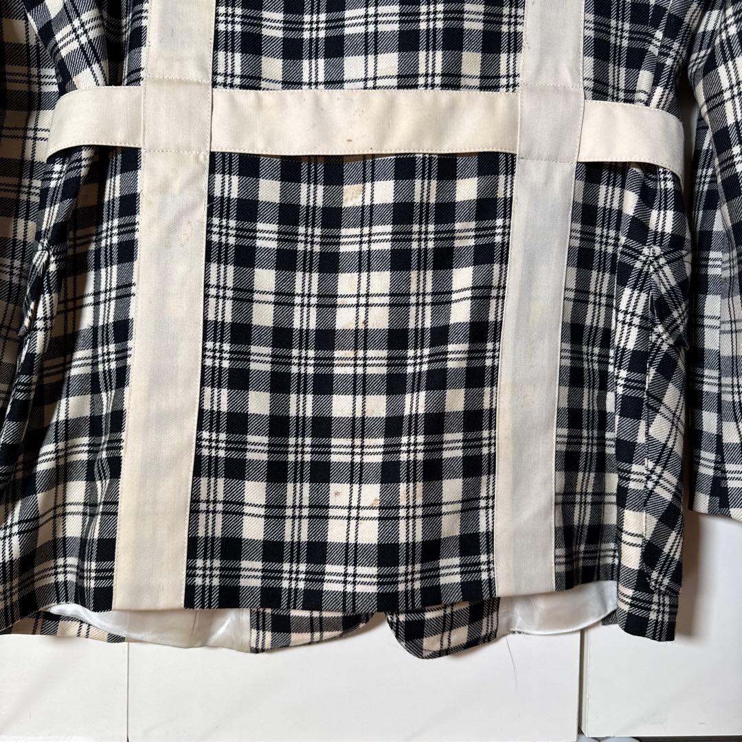 希少　1970s 英国製 ヴィンテージ チェック ウール テーラード　ユーロ