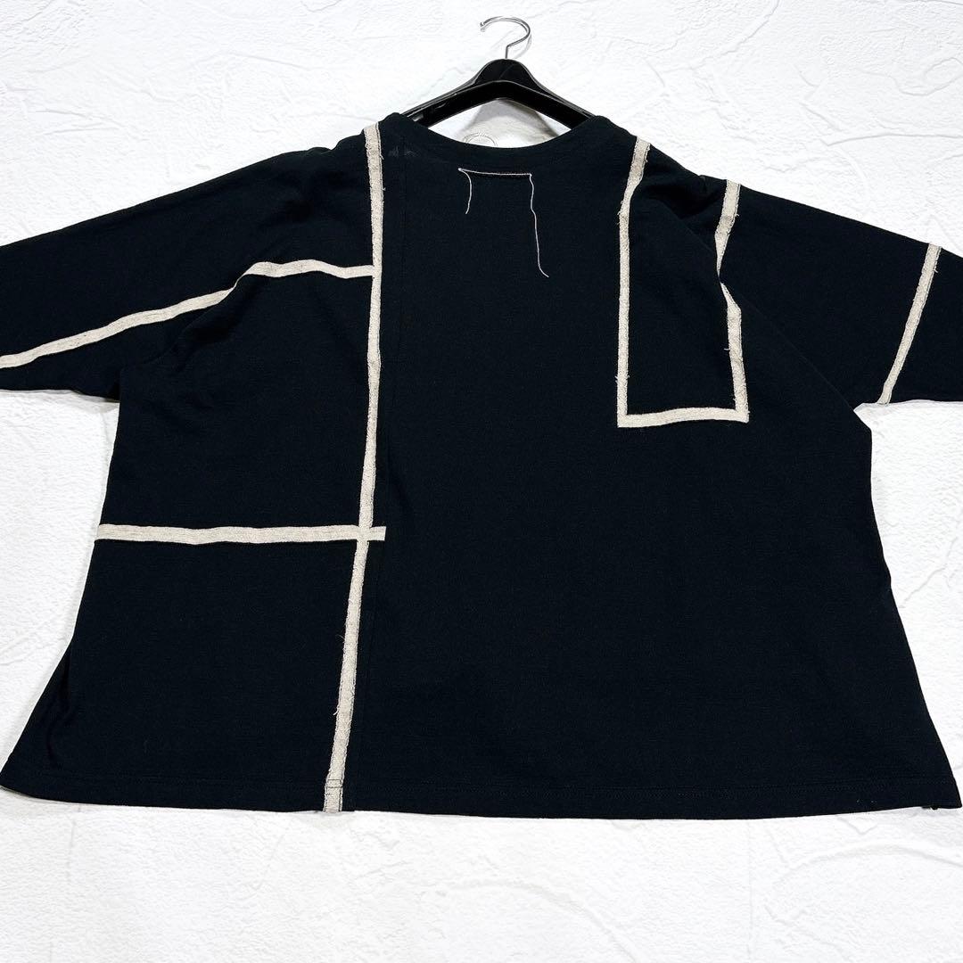 凡　センソユニコ　カットソー　コットン　ウール混　変形　刺繍　フレア　ワイド