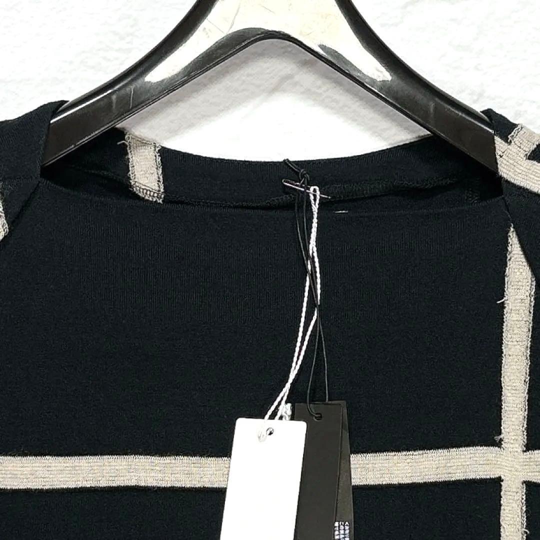 凡　センソユニコ　カットソー　コットン　ウール混　変形　刺繍　フレア　ワイド