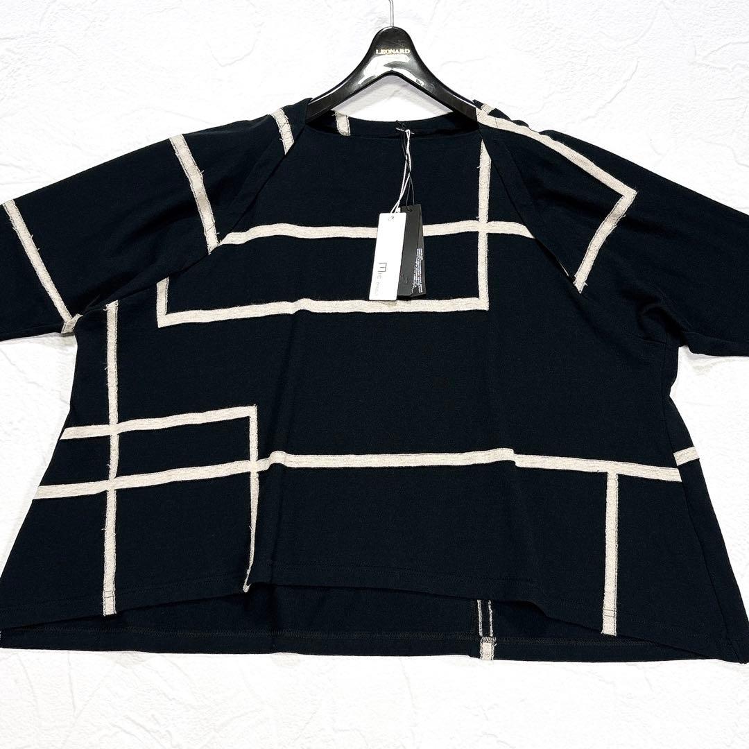 凡　センソユニコ　カットソー　コットン　ウール混　変形　刺繍　フレア　ワイド