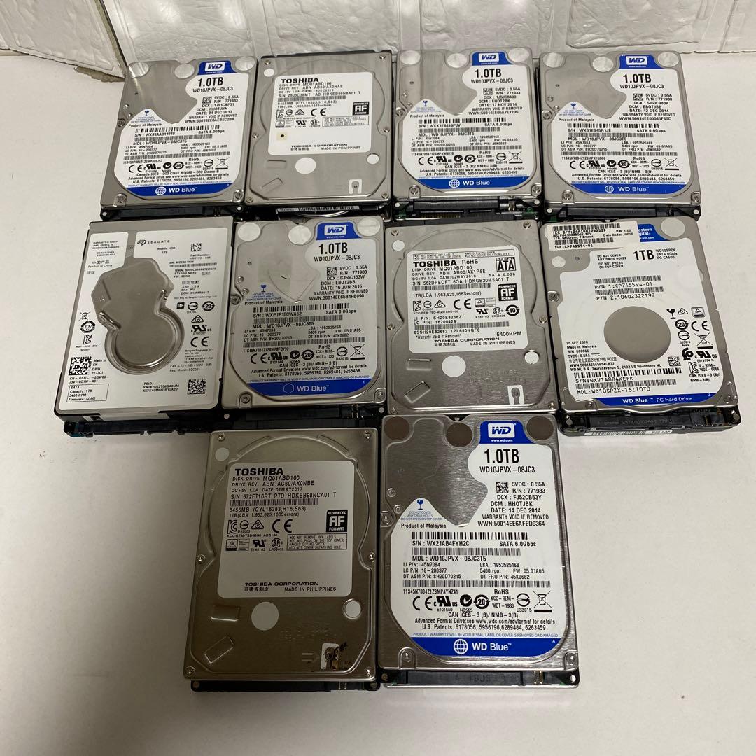 まとめて20個セットHDD1TB 2.5インチ確認済み　健康状態は良好