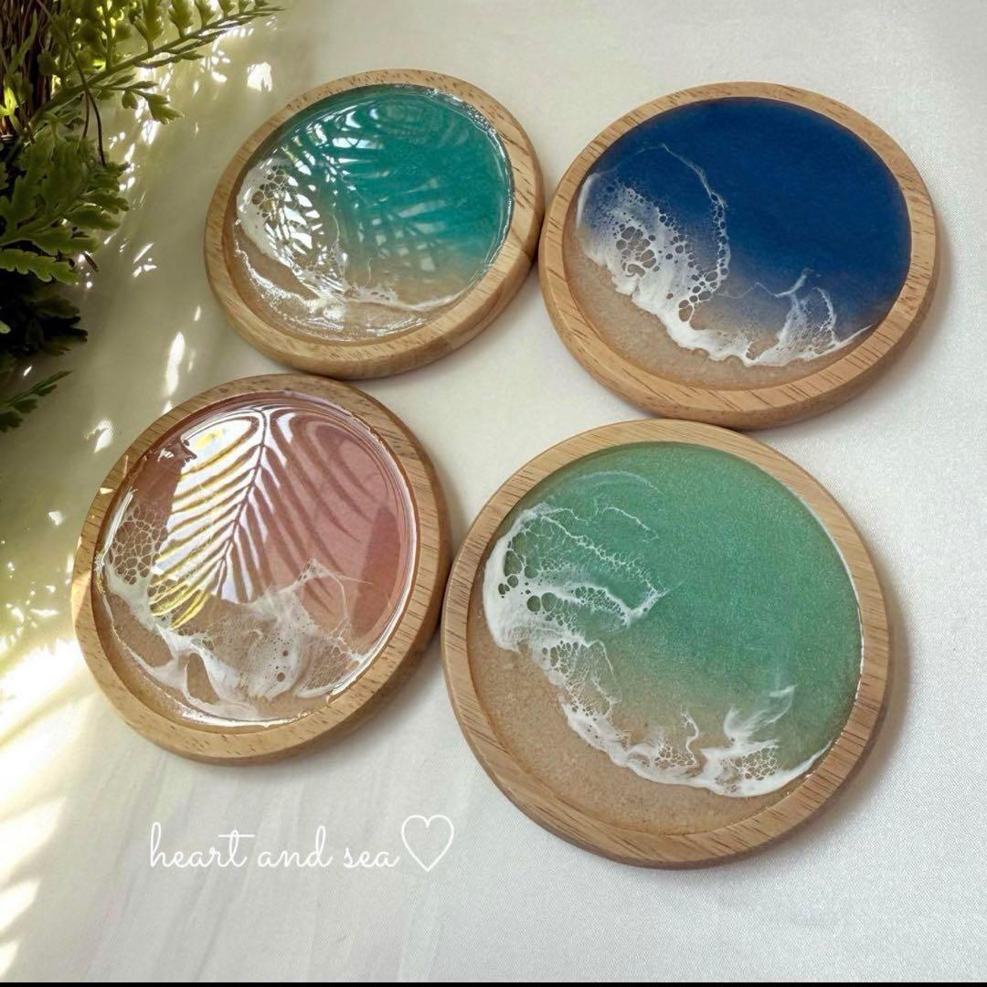 レジンアート　ティッシュケース　海アート　オーシャンアート　インテリア雑貨