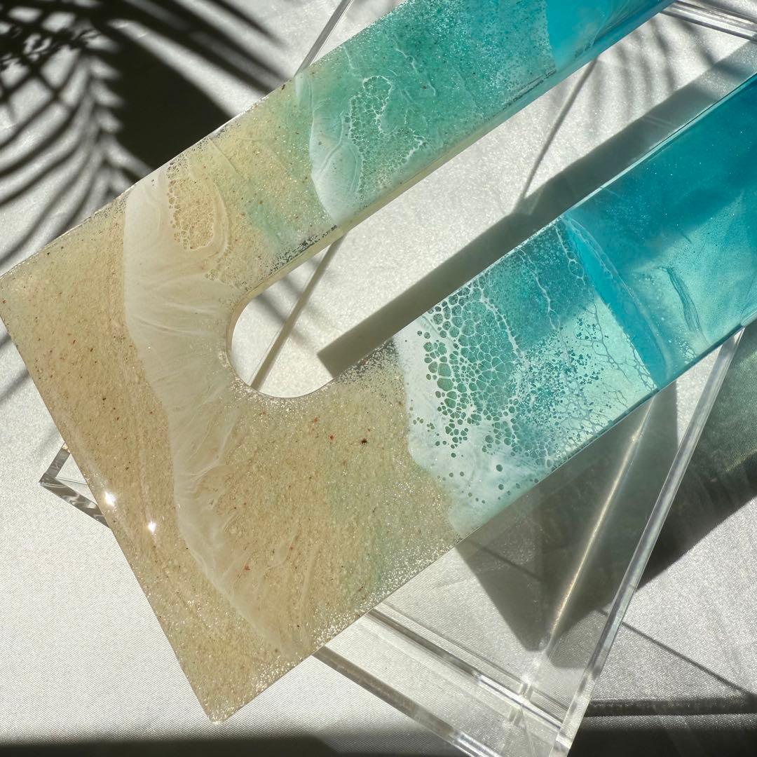 レジンアート　ティッシュケース　海アート　オーシャンアート　インテリア雑貨