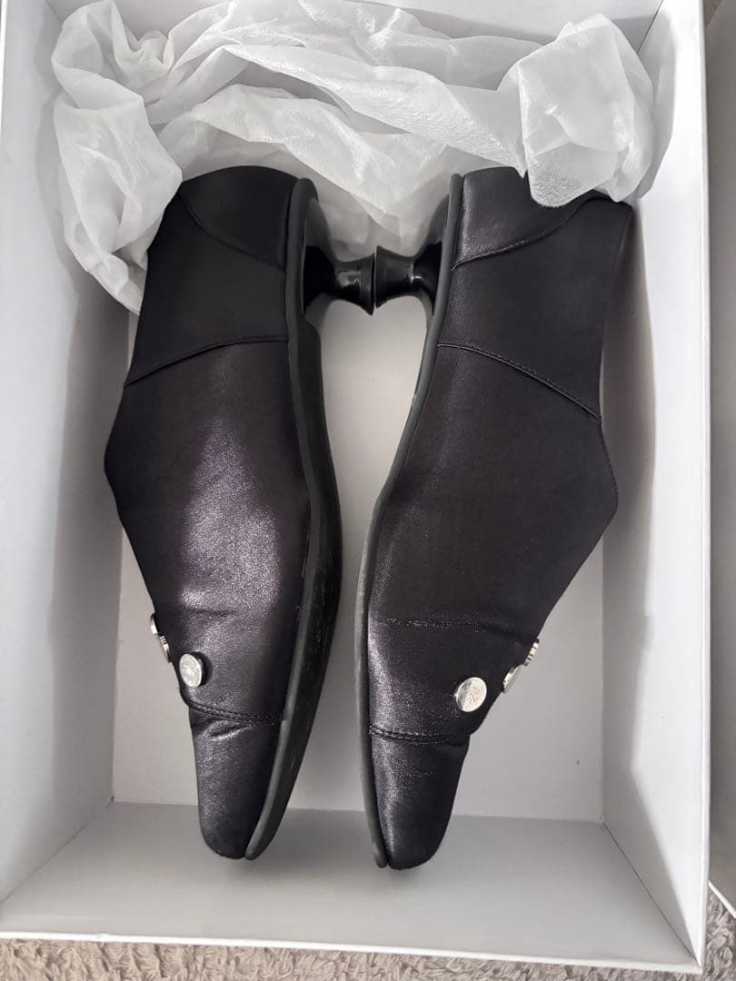 MASU 24aw ブラックサテンシューズ　箱付き