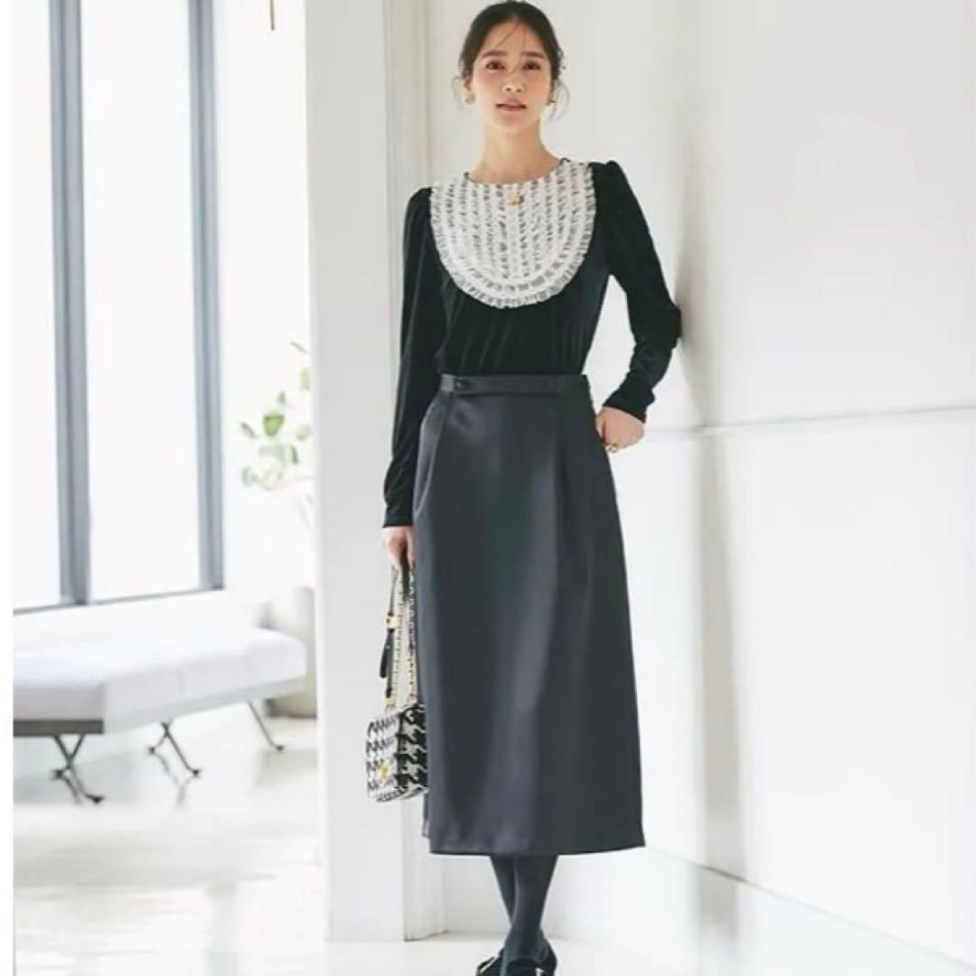 ブラック チュールフリルベロアトップス　Sサイズ タグ付き