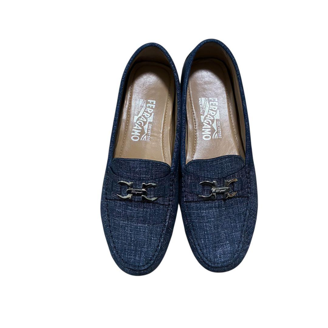 Salvatore Ferragamo デニム ビット ドライビングシューズ