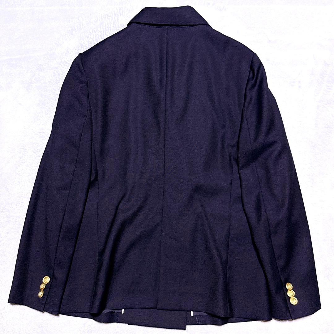 現行【未使用】J.PRESS 紺ブレ ダブル 6つ 金ボタン シルク混 濃紺 M