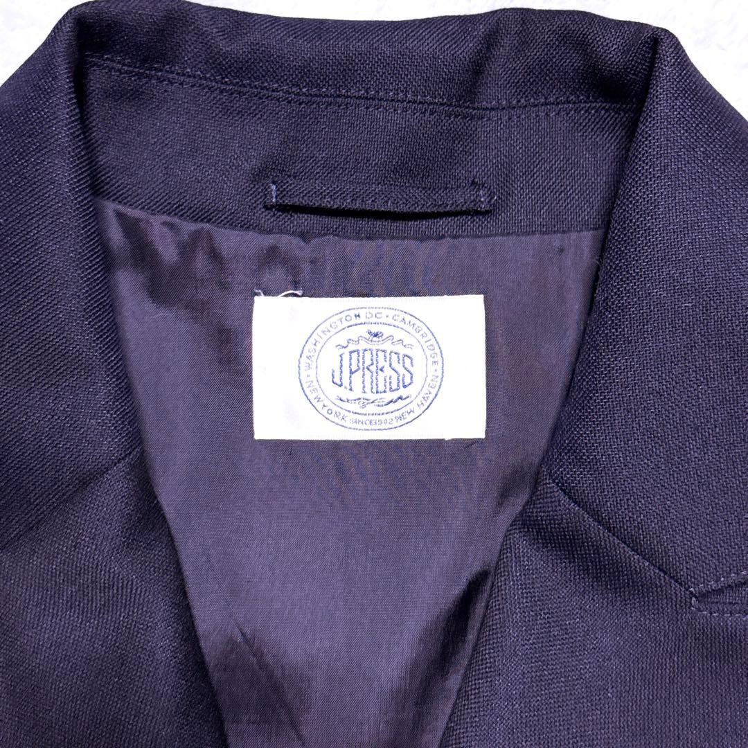 現行【未使用】J.PRESS 紺ブレ ダブル 6つ 金ボタン シルク混 濃紺 M