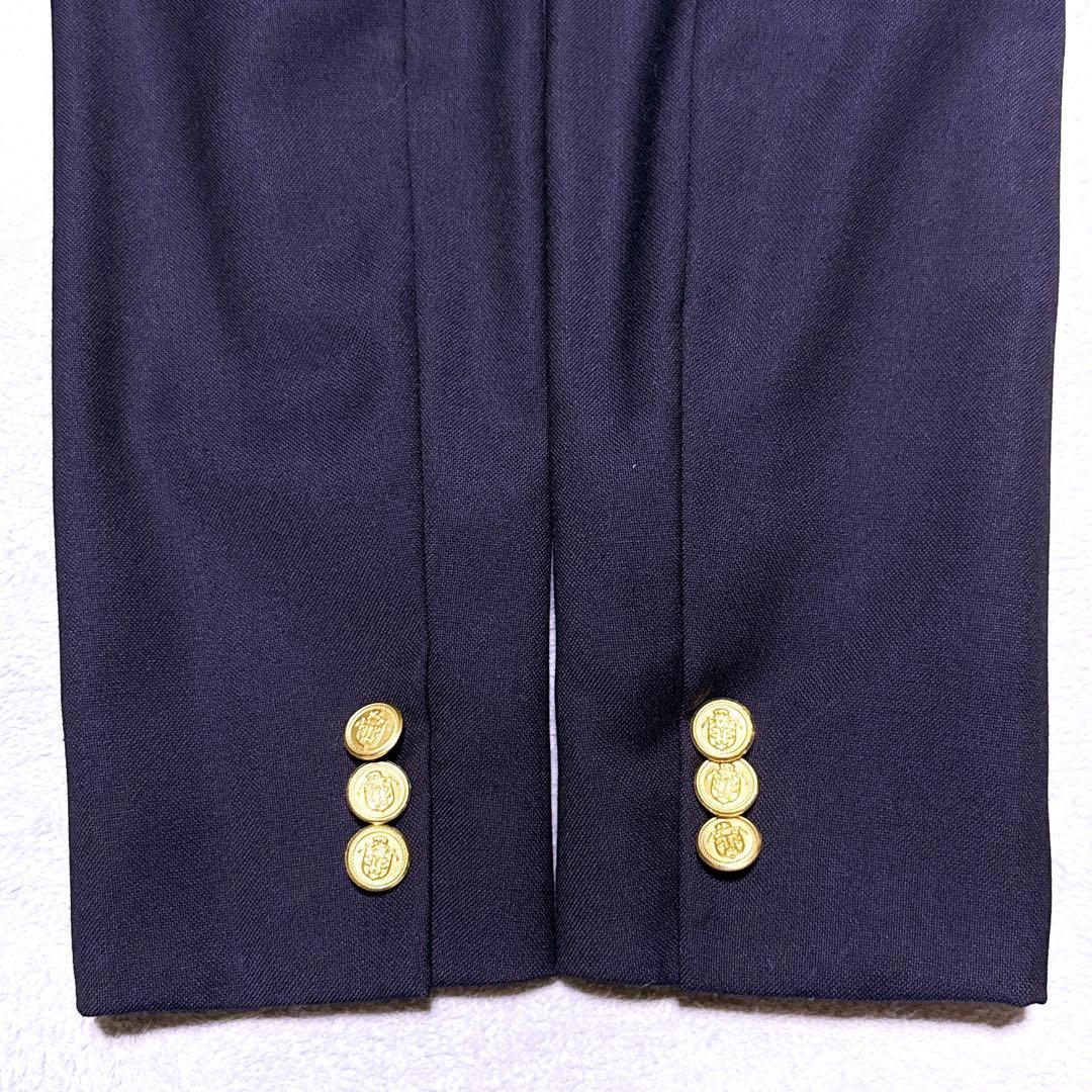 現行【未使用】J.PRESS 紺ブレ ダブル 6つ 金ボタン シルク混 濃紺 M