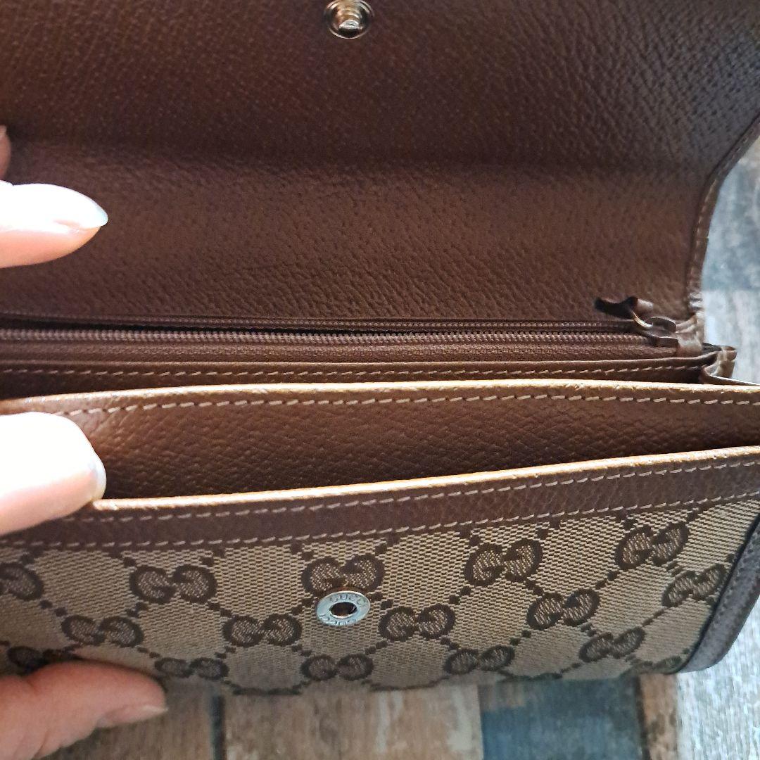 ※週末迄値下※GUCCI ブラウンレザー GGパターン 長財布