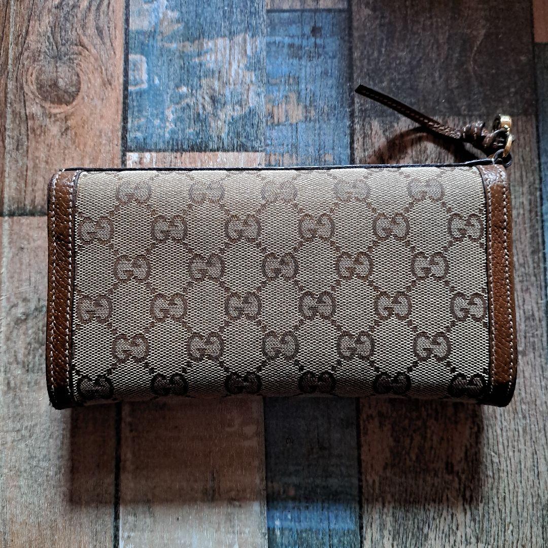 ※週末迄値下※GUCCI ブラウンレザー GGパターン 長財布