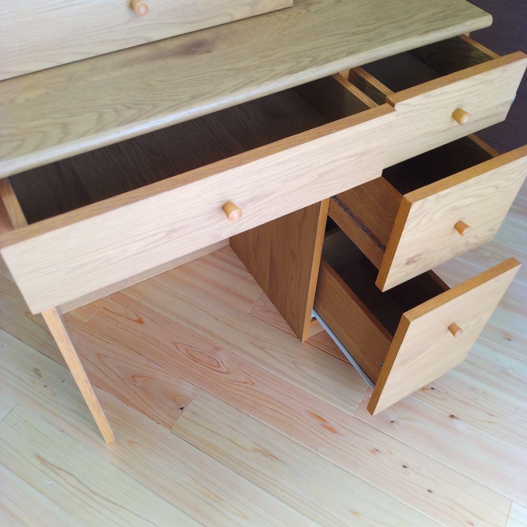 【お値下げ】3面鏡 シンプルドレッサー・鏡台　スツール付き