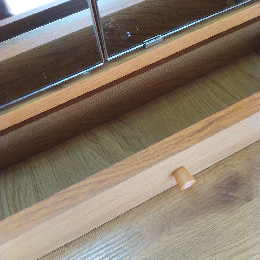 【お値下げ】3面鏡 シンプルドレッサー・鏡台　スツール付き