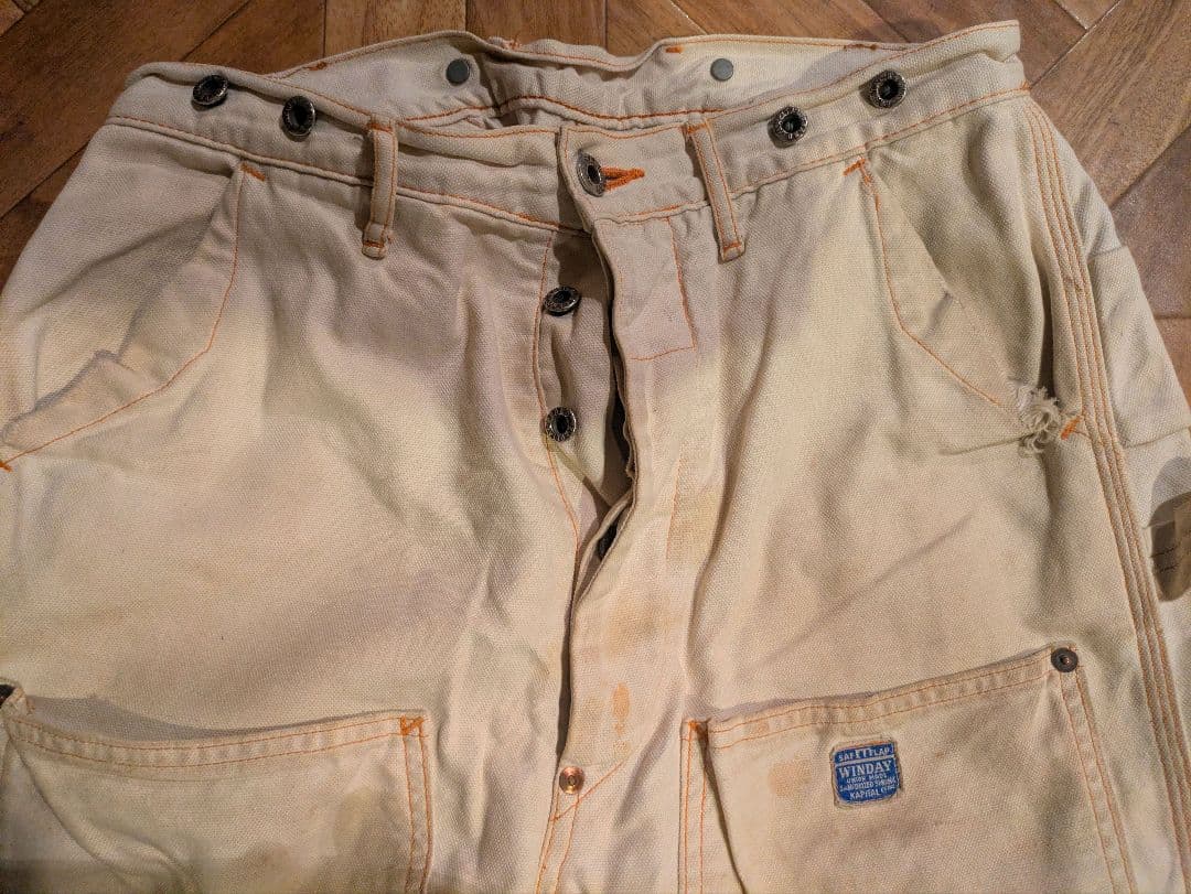 キャピタル　KAPITAL ダブルニー ヒッコリー ランバーパンツ