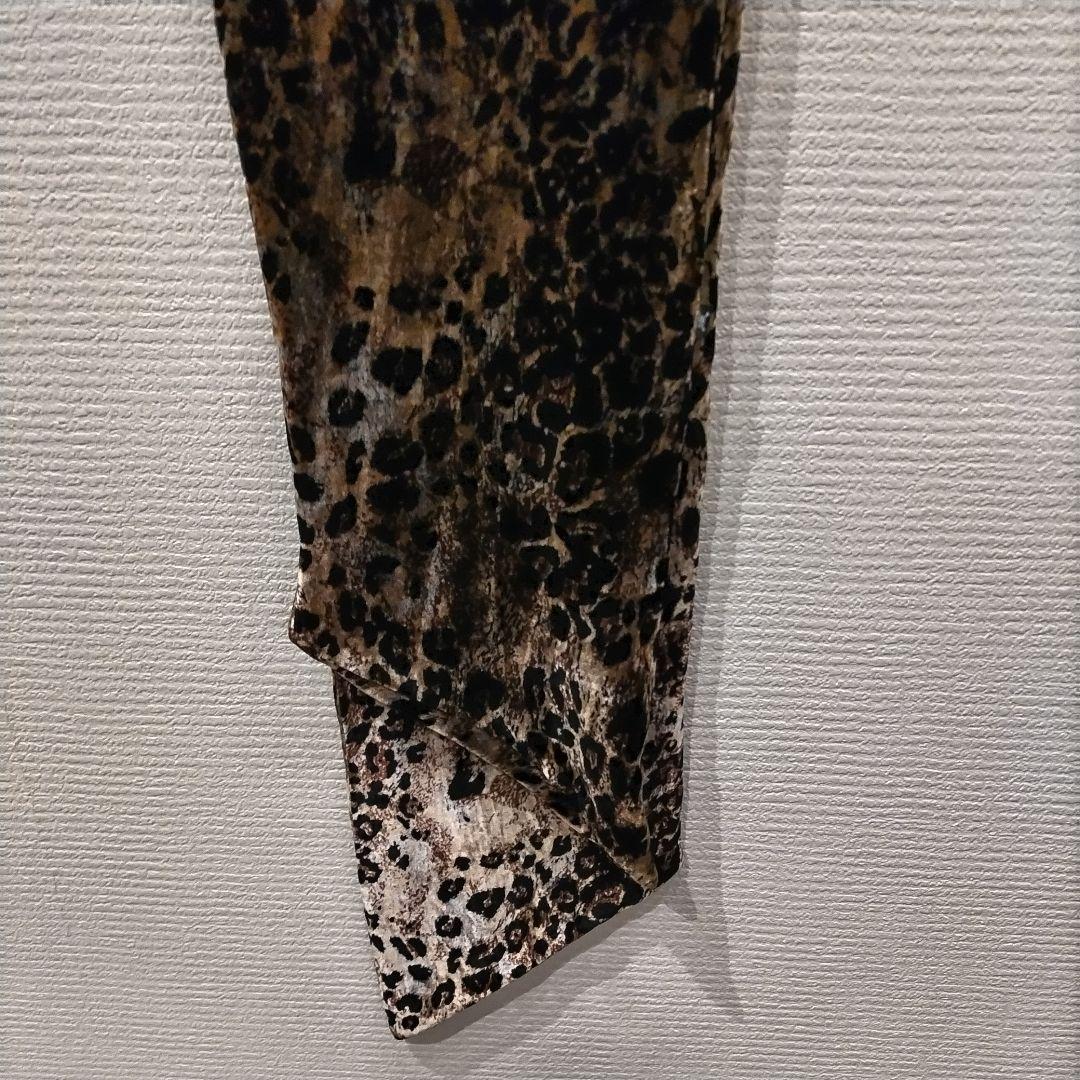 ＲＯＥＮブラウン レオパード柄 ベルベット ストール