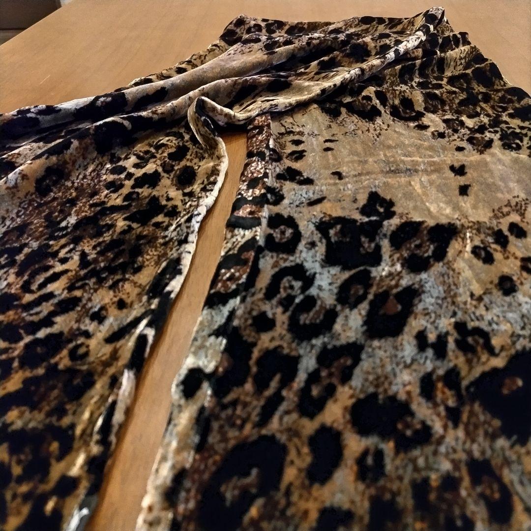 ＲＯＥＮブラウン レオパード柄 ベルベット ストール