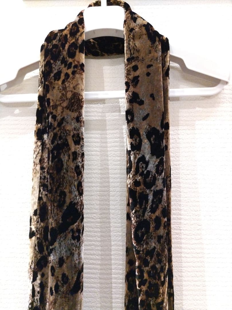 ＲＯＥＮブラウン レオパード柄 ベルベット ストール