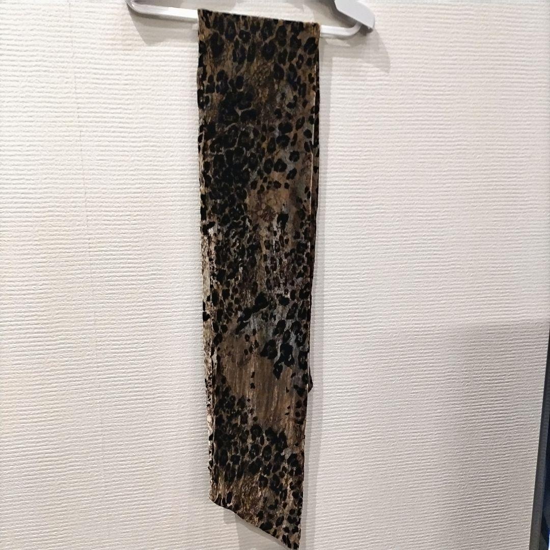 ＲＯＥＮブラウン レオパード柄 ベルベット ストール