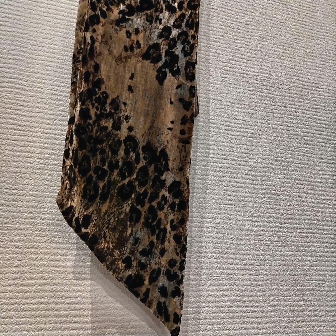 ＲＯＥＮブラウン レオパード柄 ベルベット ストール