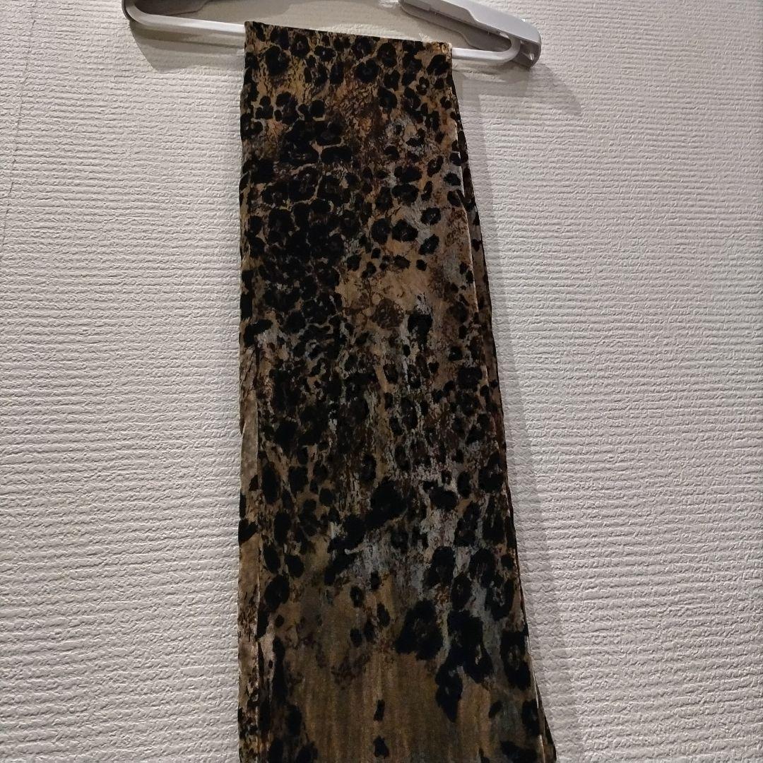 ＲＯＥＮブラウン レオパード柄 ベルベット ストール