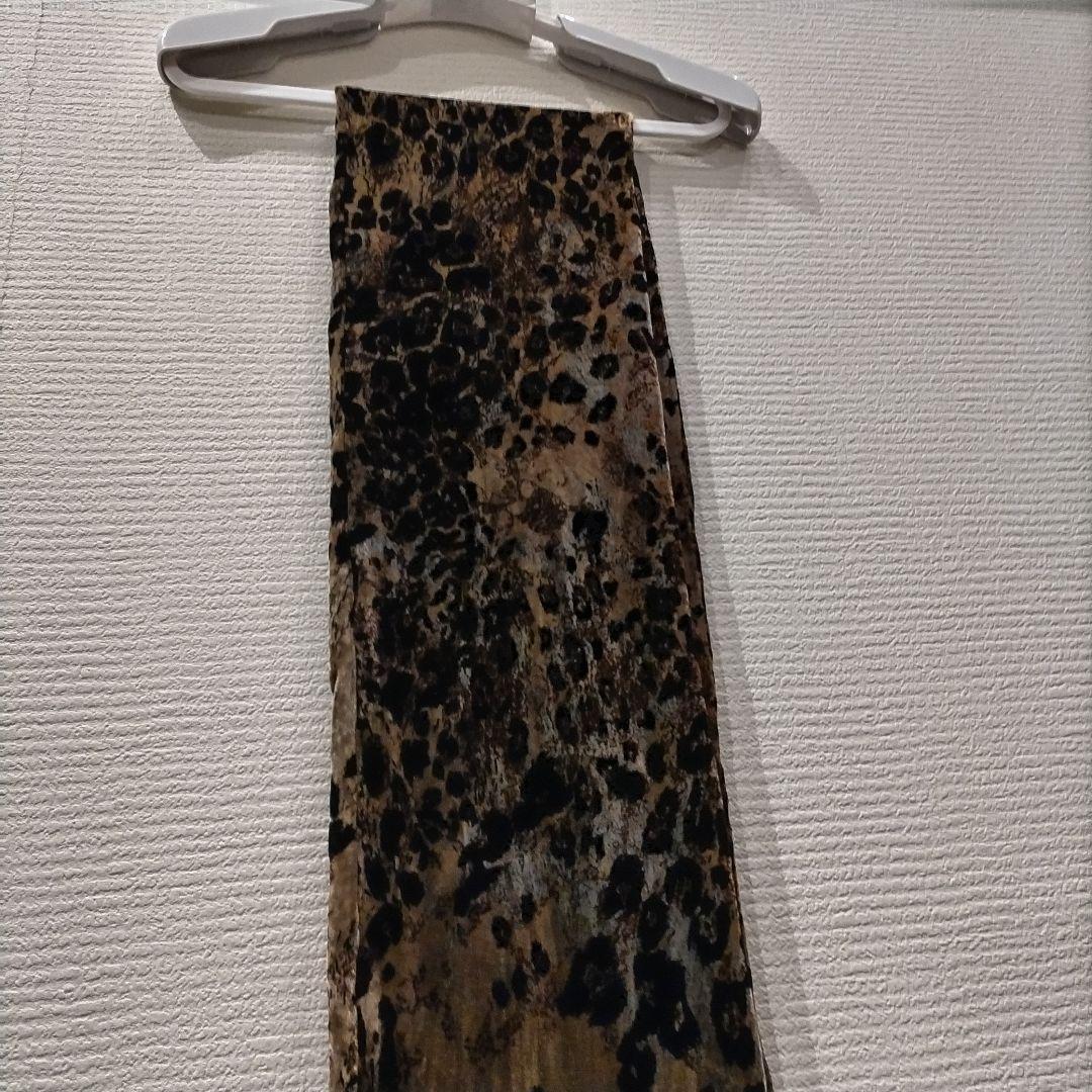 ＲＯＥＮブラウン レオパード柄 ベルベット ストール