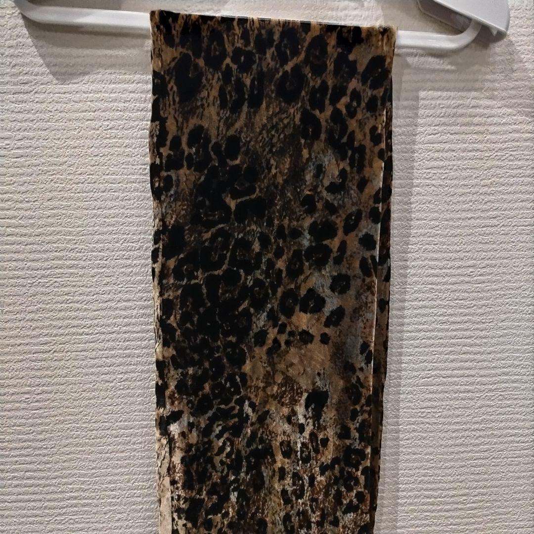 ＲＯＥＮブラウン レオパード柄 ベルベット ストール