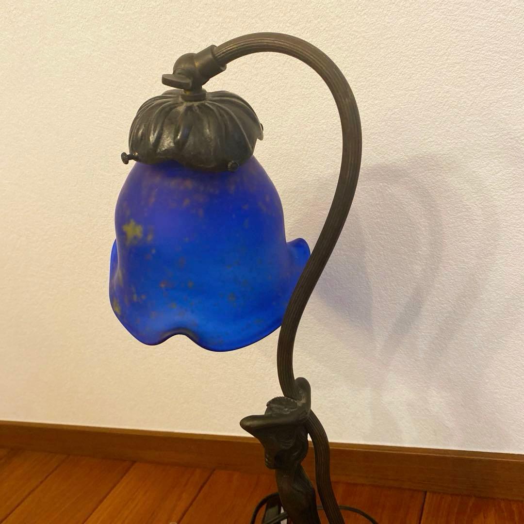 【美品】アンティーク　ランプ　青色