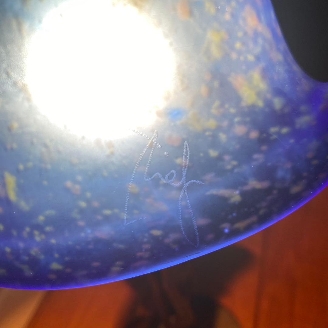 【美品】アンティーク　ランプ　青色