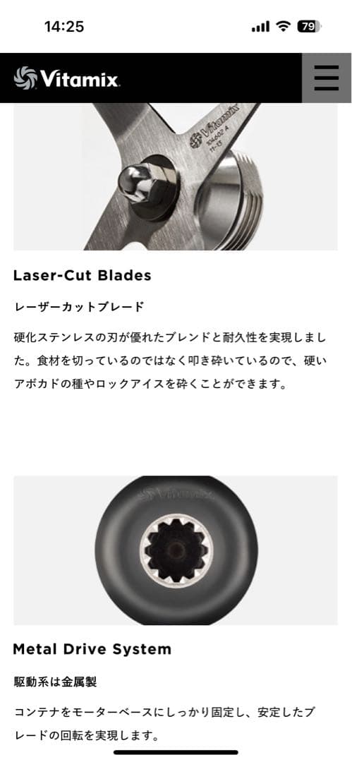 【りさりさ】Vitamix ブレンダー Model VM0202 E310