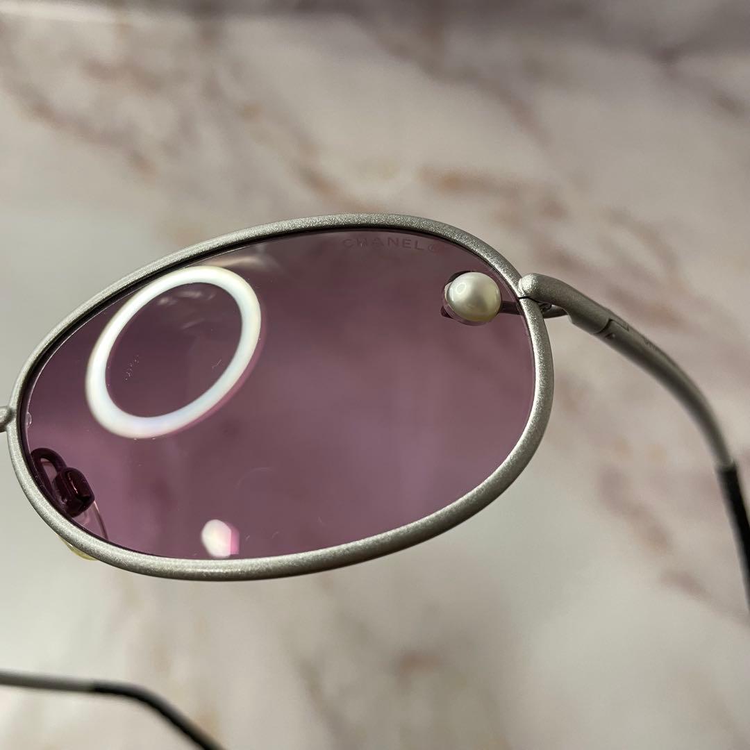 CHANEL シャネル パール オーバル Y2K サングラス ケース付き