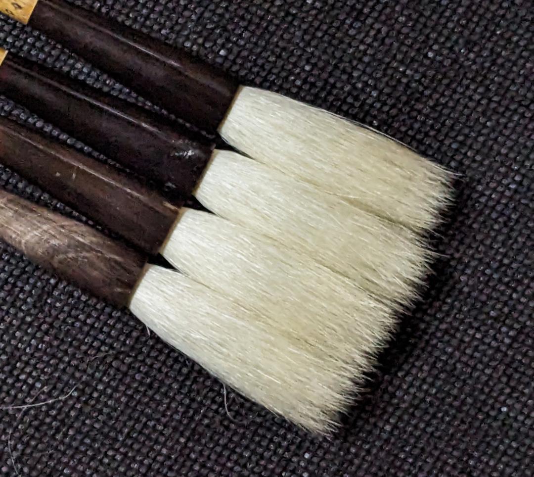 【まくり(プロフ必読お願いします！)】◆宿淨陳純羊毫細微光鋒の小型中鋒4本