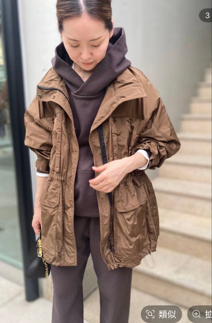 美品　カオス　プリズムライトブルゾン　ダークブラウン