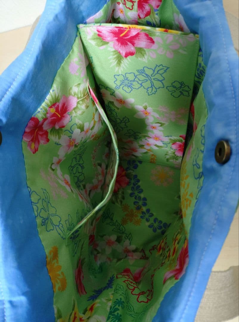 ハワイアンキルトバッグ・モンステラ