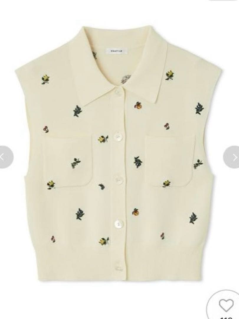 完売品【FRAY I.D】ポロカラーノースリニットジレ 接触冷感 IVR