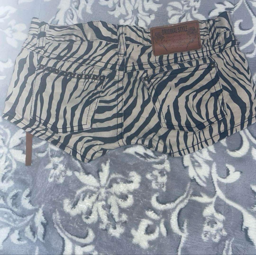 ゼブラ柄ギャルショートパンツウエスト 61