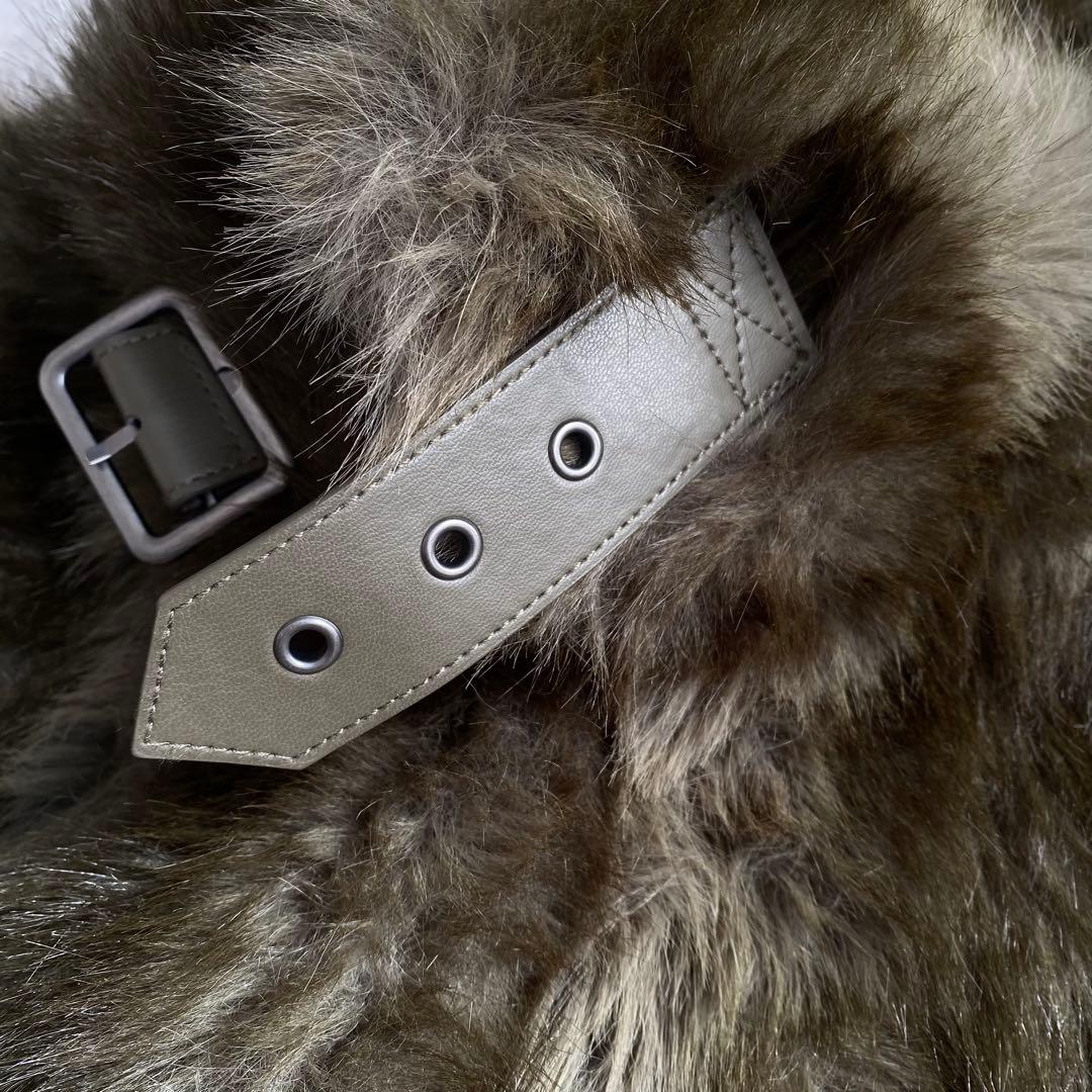 LAGUA GEM フェイク　ファーコート M ベルト付き　ポケットあり