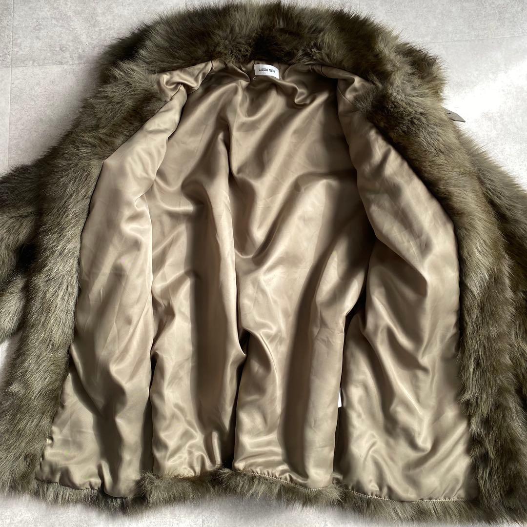 LAGUA GEM フェイク　ファーコート M ベルト付き　ポケットあり