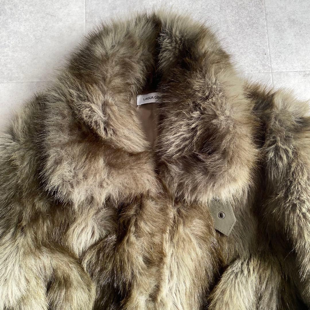 LAGUA GEM フェイク　ファーコート M ベルト付き　ポケットあり