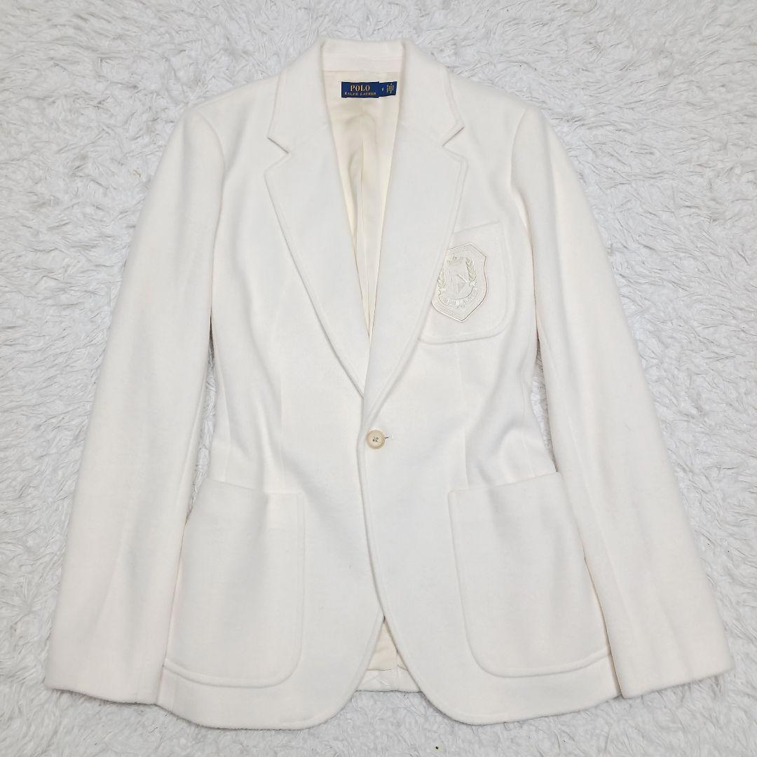 ✨美品✨ポロラルフローレン　1つボタン ウール混ブレザー　ホワイト　8