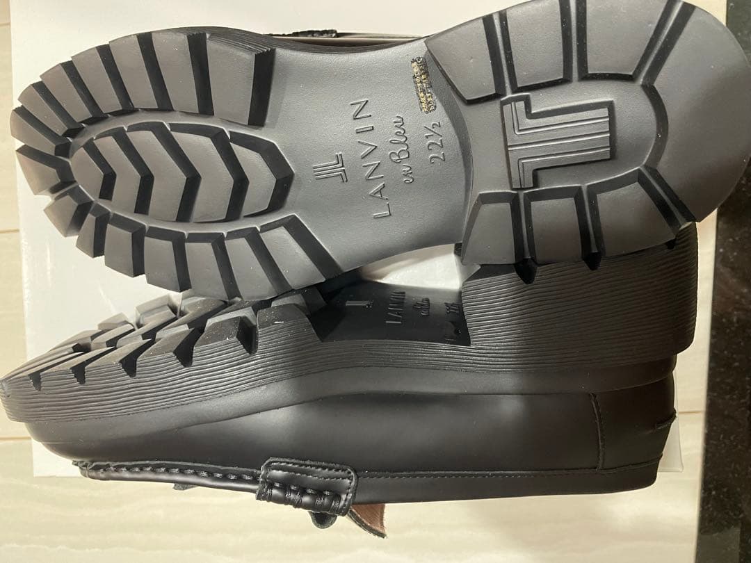 ランバンオンブルー　靴　ローファー　ブラック