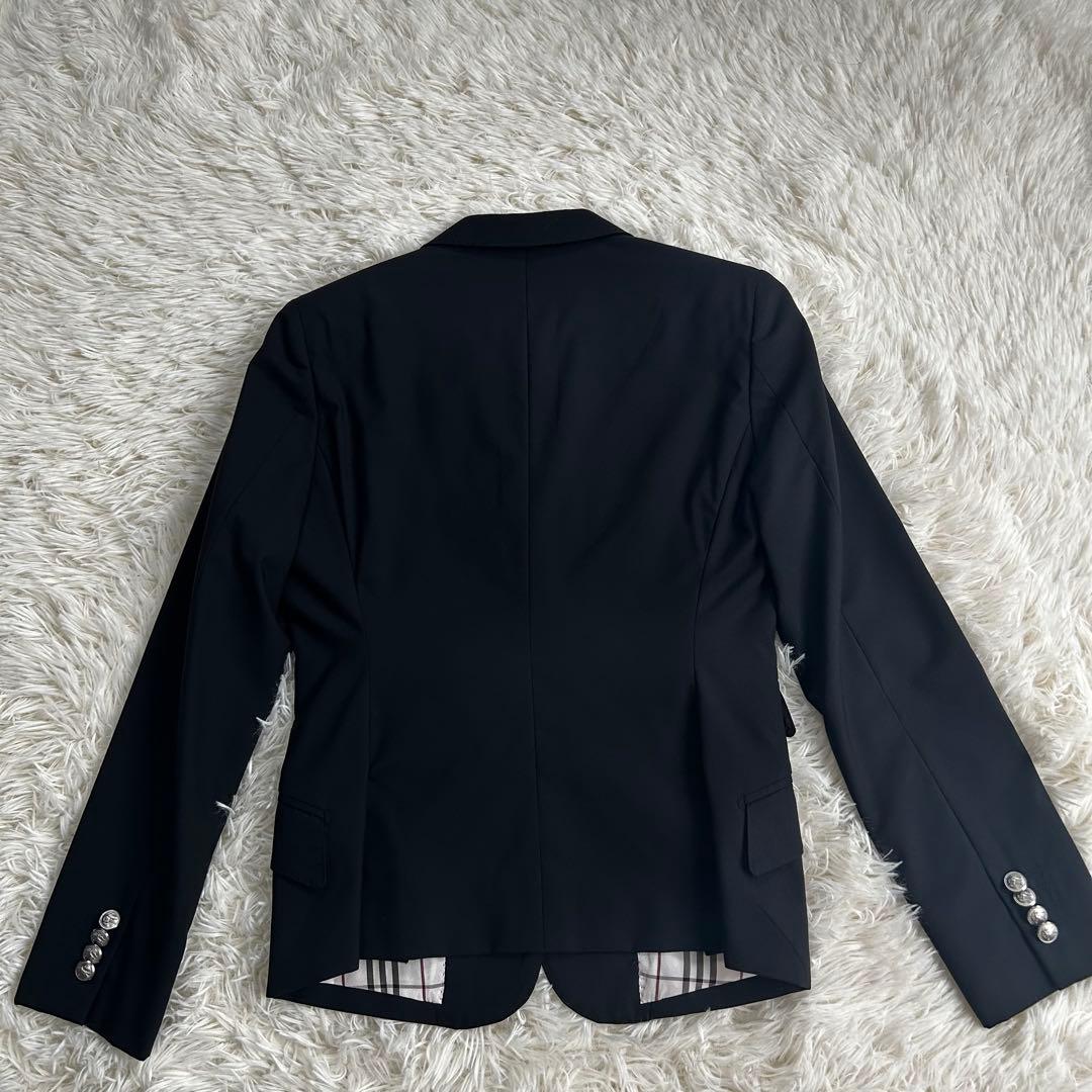 バーバリーブラックレーベル　銀ボタンジャケットSuper120 ノバチェック