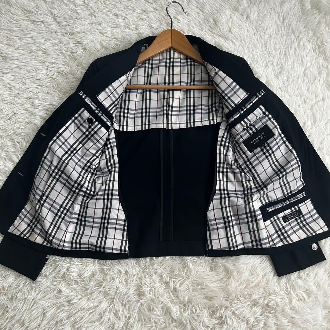 バーバリーブラックレーベル　銀ボタンジャケットSuper120 ノバチェック
