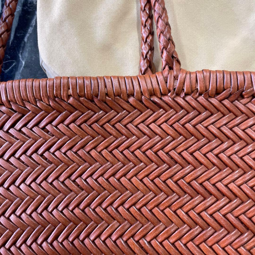 本革　リアルレザーカゴバッグ　 ブラウン インナーバック付き