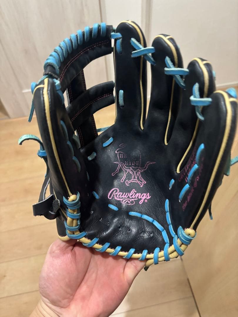 Rawlings 軟式グローブ 黒/青/黄色