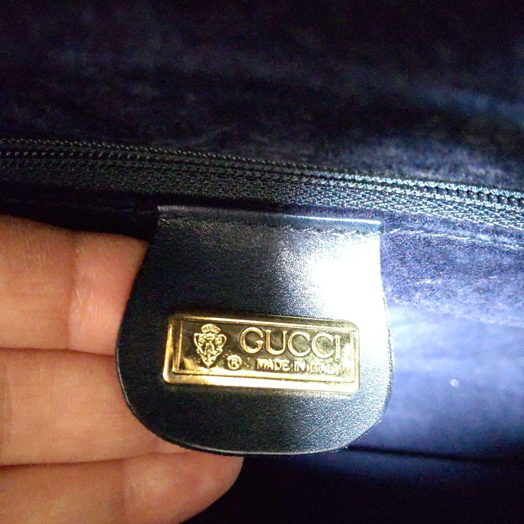 オールドGUCCI ネイビー ショルダーバッグ